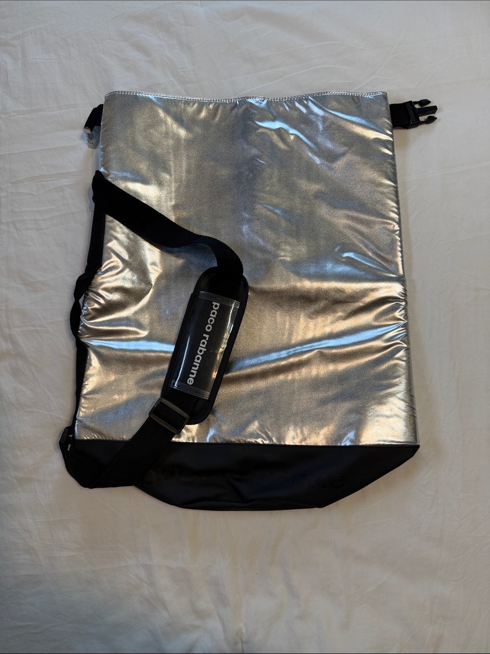 Paco Rabanne Invictus Silver & Black Duffle Weekender Dry Bag